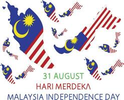 Maleisië onafhankelijkheid dag 31 augustus. vector