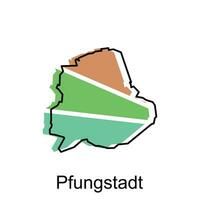 kaart van pfungstadt stad. vector kaart van de Duitse land. vector illustratie ontwerp sjabloon