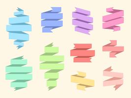 Platte Origami lint Banner Set vector