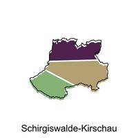 vector kaart van schirigiswalde kirschau kleurrijk modern schets ontwerp, wereld kaart land vector illustratie ontwerp sjabloon