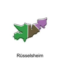 vector kaart van russelsheim. borders van voor uw infografisch. vector illustratie ontwerp sjabloon