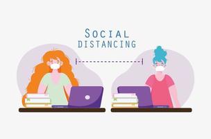 social distancing werk vector