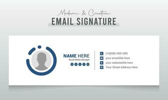 e-mailhandtekeningsjabloon of e-mailvoettekst en persoonlijk omslagontwerp voor sociale media vector