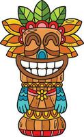 tiki totem pool tekenfilm gekleurde clip art vector