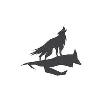 wolf silhouet icoon en symbool vector sjabloon illustratie