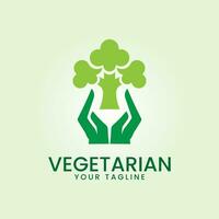 vegetarisch logo vector illustratie ontwerp