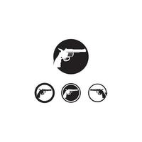 pistool logo en leger soldaat sniper shot vector ontwerp illustratie militair schot revolver