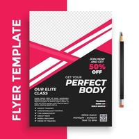 gratis gym fitness poster flyer pamflet brochure cover ontwerp lay-out ruimte voor foto-achtergrond, vector illustratie sjabloon in a4-formaat