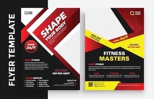 gratis gym fitness poster flyer pamflet brochure cover ontwerp lay-out ruimte voor foto-achtergrond, vector illustratie sjabloon in a4-formaat