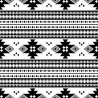 etnisch naadloos meetkundig patroon. abstract vector ontwerp voor afdrukken kleding stof en mode. aztec tribal stijl in zwart en wit kleuren.