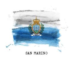 realistische aquarel vlag van san marino. vector. vector