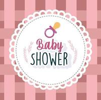 baby shower kaart welkom pasgeboren fopspeen frame vector