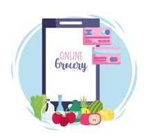 online-app voor boodschappen vector