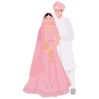 Indisch Punjabi paar in bruiloft outfits vector