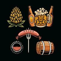 hand- getrokken elementen verzameling voor oktoberfeest bier festival viering vector
