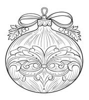 kleur Pagina's Kerstmis ornament vector