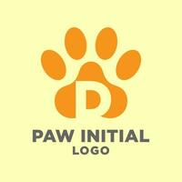 brief d hond poten eerste vector logo ontwerp