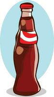 vector illustratie van glas fles cola drinken