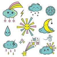 weer symbolen meteorologisch tekens, vector kleur illustraties