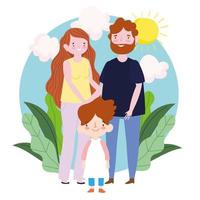 familie ouders zoon vector