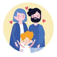 familie ouders zoon vector