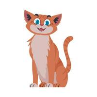 sloten in vrolijk krijgen naar worden gespoeld kat. grijnzend kat. tekenfilm stijl, vector illustratie