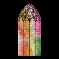kerk glas mozaïek. kleur abstract afbeelding Aan zwart achtergrond. vector