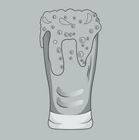 mok met bier. Internationale bier dag. vector illustratie van een schetsen stijl