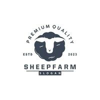 schapen boerderij logo ontwerp inspiratie gemakkelijk silhouet retro typografie vector