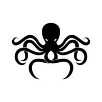 Octopus silhouet ontwerp. zee dier met voelhoorn teken en symbool. vector