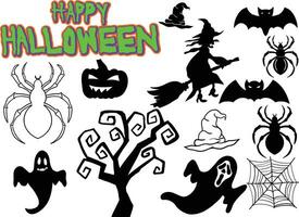 set van halloween-pictogrammen vector