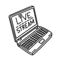 live streaming icoon. doodle hand getrokken of schets pictogramstijl vector