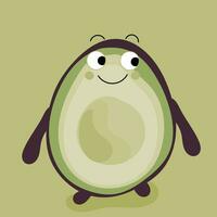 schattig glimlachen avocado karakter vector