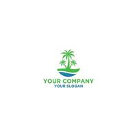 palm strand logo ontwerp vector