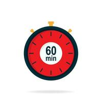 60 minuten tijdopnemer. stopwatch symbool in vlak stijl. bewerkbare geïsoleerd vector illustratie.
