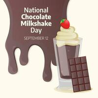 nationaal chocola milkshake dag ontwerp sjabloon mooi zo voor viering gebruik. chocola milkshare vector ontwerp. chocola smelten ontwerp. vector eps 10.