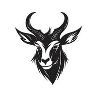 boos waterbok, wijnoogst logo lijn kunst concept zwart en wit kleur, hand- getrokken illustratie vector