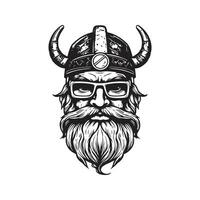 viking vervelend zonnebril, wijnoogst logo lijn kunst concept zwart en wit kleur, hand- getrokken illustratie vector