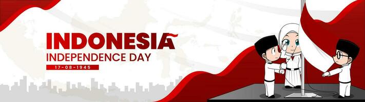 Indonesië onafhankelijkheid dag - vlag verhogen ceremonie vector