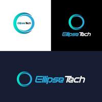 creatief tech logo ontwerp, ronde technologie logo ontwerp vector sjabloon