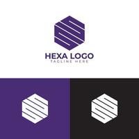 brief logo ontwerp door zeshoek vector