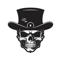 geavanceerde en elegant schedel, wijnoogst logo lijn kunst concept zwart en wit kleur, hand- getrokken illustratie vector
