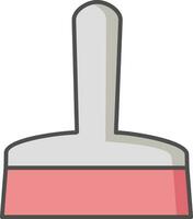 verf borstel icoon of symbool in rood en grijs kleur. vector