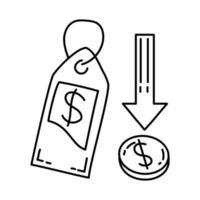 economisch icoon. doodle hand getrokken of schets pictogramstijl vector