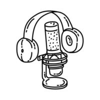 podcast-pictogram. doodle hand getrokken of schets pictogramstijl vector