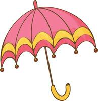 tekening stijl roze paraplu icoon. vector