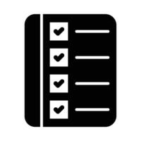 checklist vector glyph icoon voor persoonlijk en reclame gebruiken.