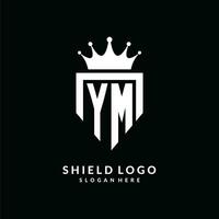 brief ym logo monogram embleem stijl met kroon vorm ontwerp sjabloon vector