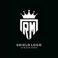 brief rm logo monogram embleem stijl met kroon vorm ontwerp sjabloon vector