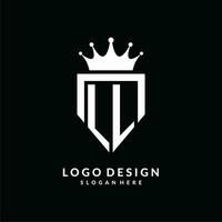 brief ll logo monogram embleem stijl met kroon vorm ontwerp sjabloon vector